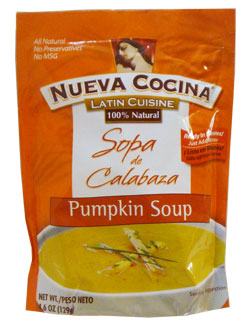 Calabaza (Pumkin) soup Cuban style.  Nueva Cocina, Mix ready to cook. 4.6 oz Serves 4 .