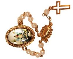 Mini rosary pin gold plated