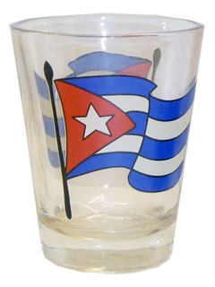 Shot glass with Cuban flag.