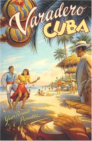 Beautiful Poster Small 13 X 9 Inches Varadero In The 1940’S