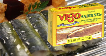 Vigo skinless and boneless sardines. Imported from Spain.  In Oil 4 Oz